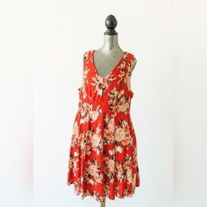 Like New ConditionTorrid Red Floral Mini Dress